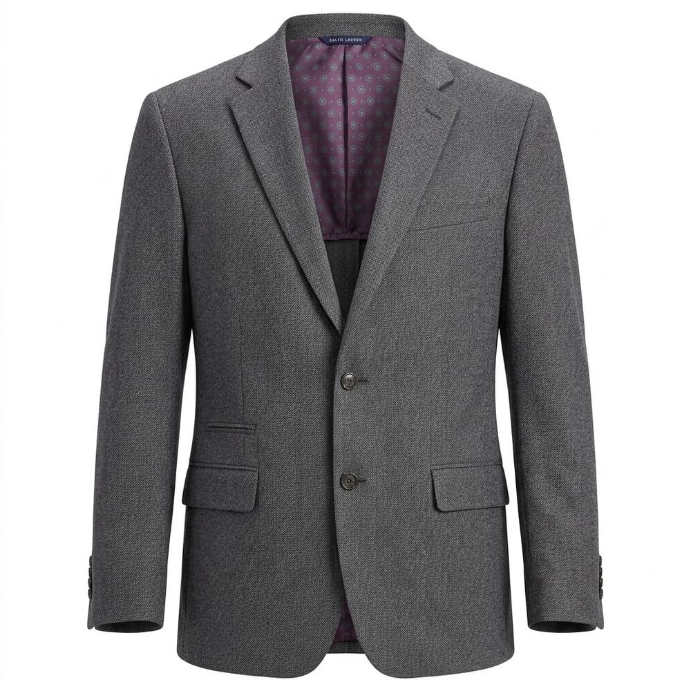 Ralph Lauren Herringbone Two Button Blazer Sport Coat Jacket Men Size 42R